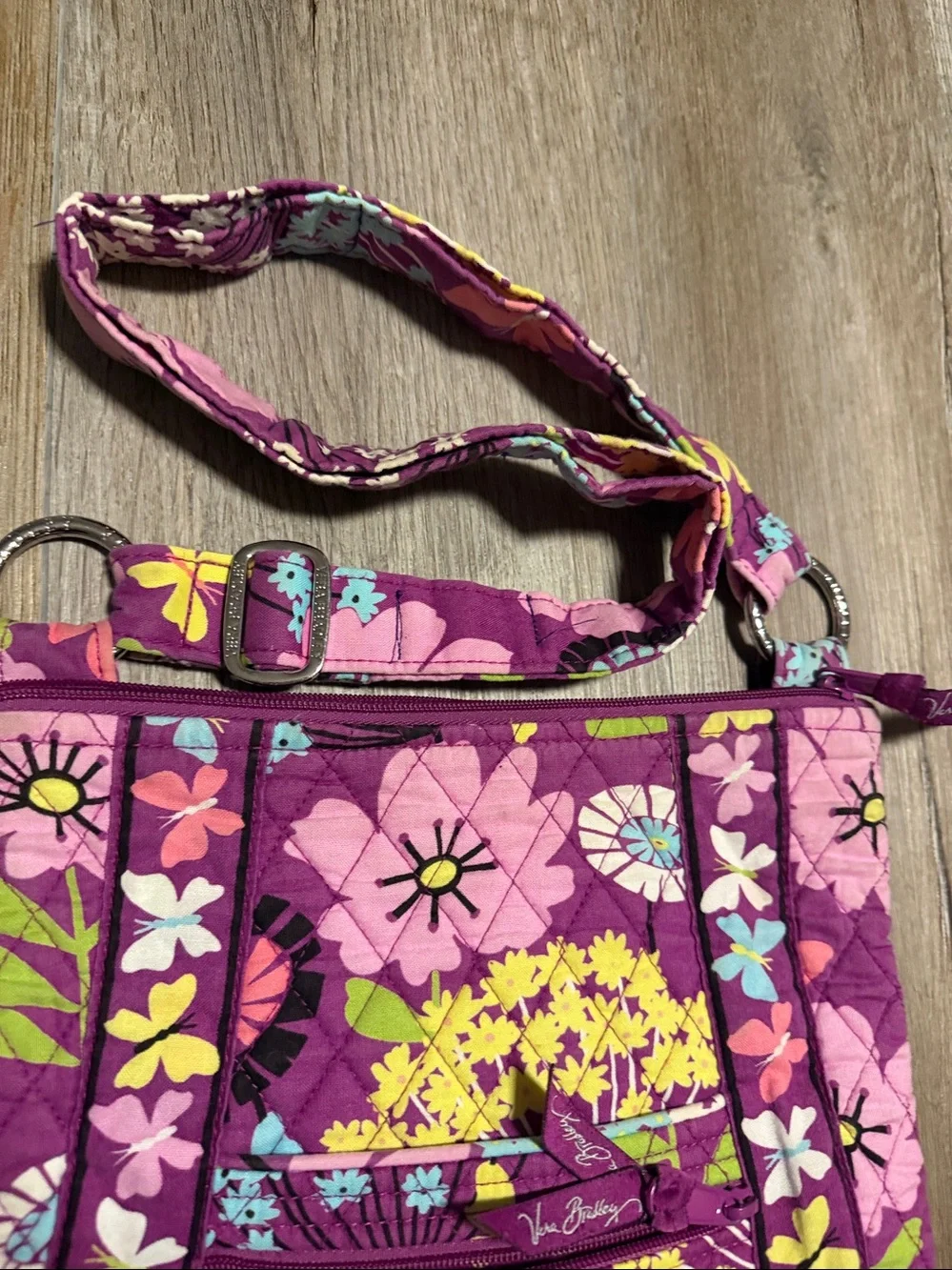 Vera Bradley Flutterby Hipster crossbody bag, featuring a quilted design